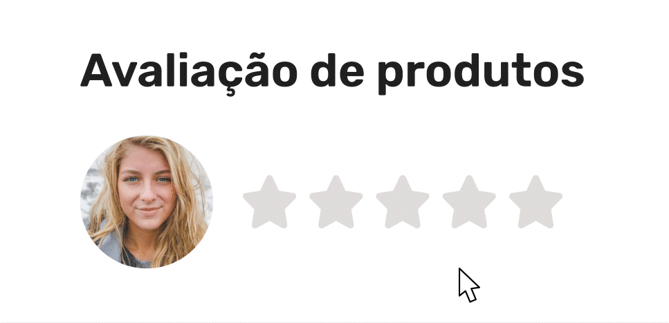 Gif animado de avaliação de produto